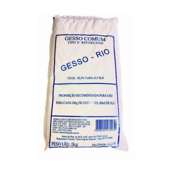 Imagem de Kit C/3 Uni Gesso Comum Rio Tipo 2 Reforçado (1kg)-soft Plus