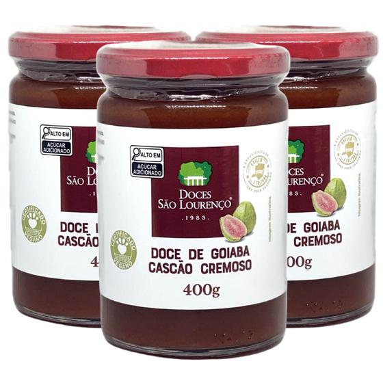 Imagem de Kit c/ 3und Doce de Goiaba Cascão Cremoso SÃO LOURENÇO 400g