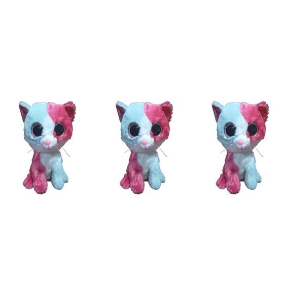 Imagem de Kit C/3x Brinquedo de Pelúcia Gato Rosa-Ciano - Ty Rara