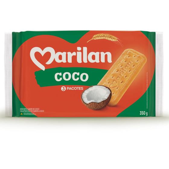 Imagem de Kit c/ 4 Biscoito Coco Marilan 350g