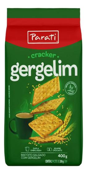 Imagem de Kit c/ 4 Biscoito Cracker com Gergelim Parati 400g