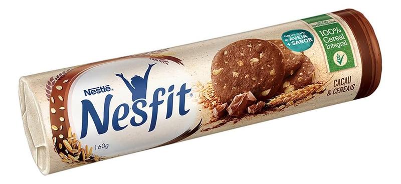 Imagem de Kit c/ 4 Biscoito Integral Cacau & Cereais Nesfit 160g