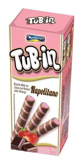 Imagem de Kit c/ 4 Biscoito Wafer Com Recheio Sabor Napolitano Tub-in