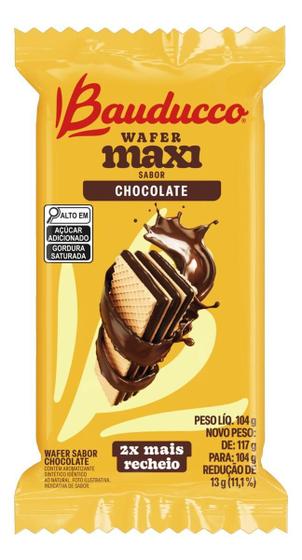 Imagem de Kit c/ 4 Biscoito Wafer Maxi Recheado Chocolate Bauducco