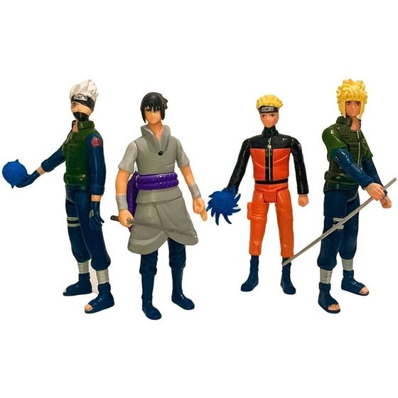 Kit C/4 Bonecos Naruto Uzumaki Articulados Sasuke Kakashi - impotstoys ...