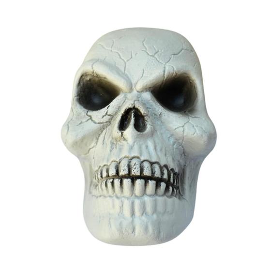 Imagem de kit c/4 Cabeça crânio decoração Halloween plástico esqueleto