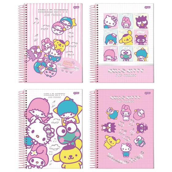 Imagem de Kit c/ 4 Caderno Univ. Hello Kitty & Friends 1 Matéria 80fls