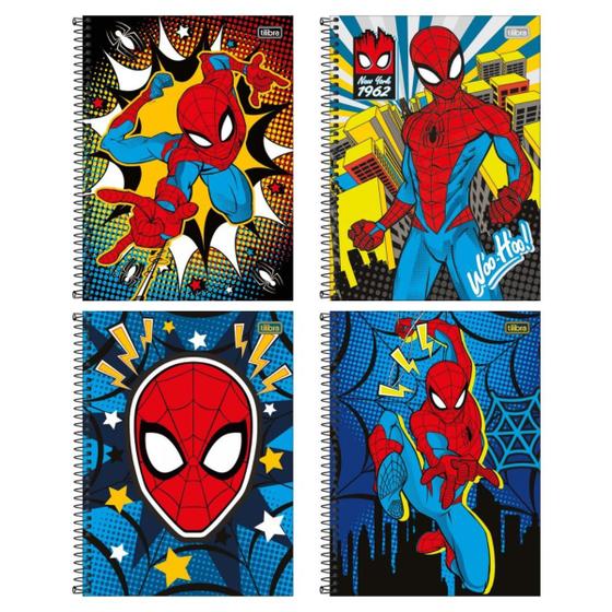 Imagem de Kit c/ 4 Caderno Univ. Spiderman 1 Matéria 80fls - Tilibra