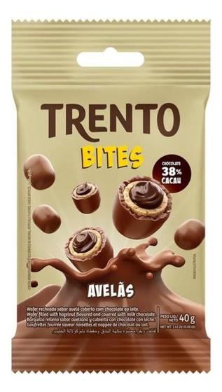 Imagem de Kit c/ 4 Chocolate Wafer Trento Bites Avelas 40g