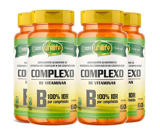 Imagem de KIT C/4 Complexo B - B1 B2 B3 B5 B6 B12 - 60 Comp Unilife