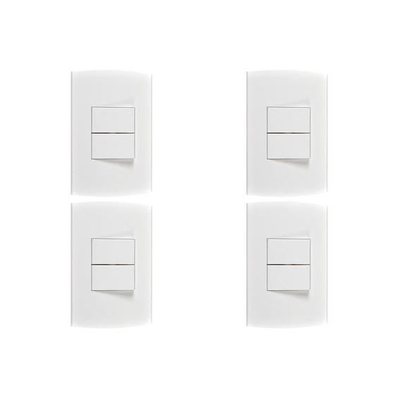 Imagem de Kit C/4 - Conjunto Peesa Alfa 1505B 2 interruptores Paral...