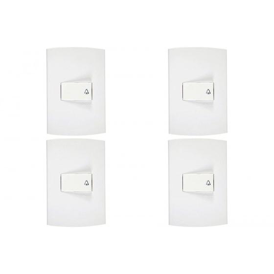 Imagem de Kit C/4 - Conjunto Peesa Alfa 1512 1 Interruptor Camp.Branco
