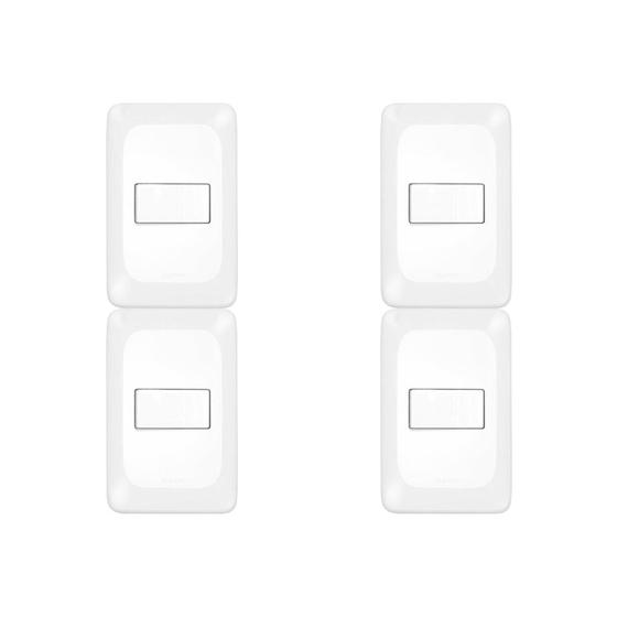 Imagem de Kit C/4 - Conjunto Pial Pop 4X2 Branco Com Placa (1Parale...