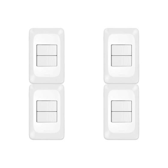 Imagem de Kit C/4 - Conjunto Pial Pop Modulo Com Placa 4X2 - 1 Simp...