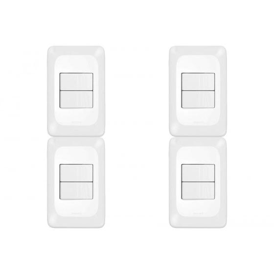 Imagem de Kit C/4 - Conjunto Pial Pop Modulo Com Placa 4X2 - 1 Simp...