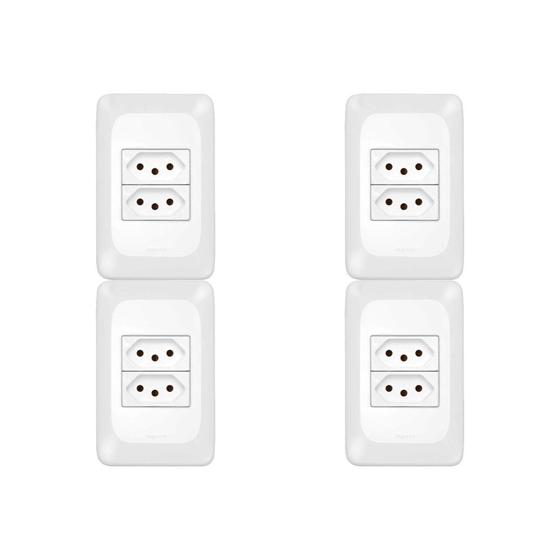 Imagem de Kit C/4 - Conjunto Pial Pop Modulo Com Placa 4X2 - 2 Toma...