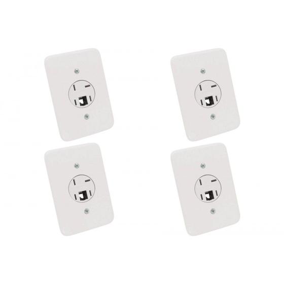 Imagem de Kit C/4 - Conjunto Radial Pollar 1402024 1Tomada Fone Rj11