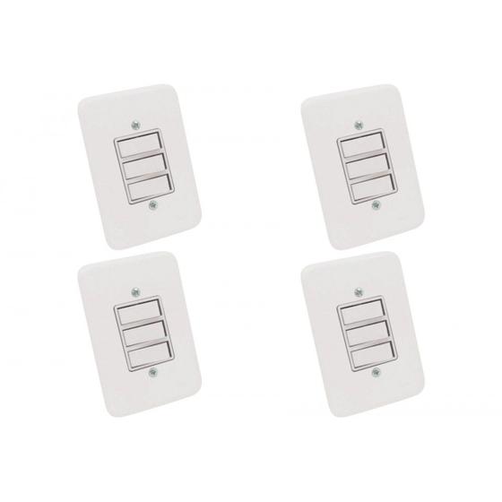 Imagem de Kit C/4 - Conjunto Radial Pollar 1901004 3 interruptores ...