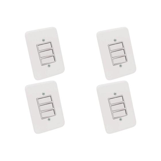 Imagem de Kit C/4 - Conjunto Radial Pollar 1901004 3 interruptores ...