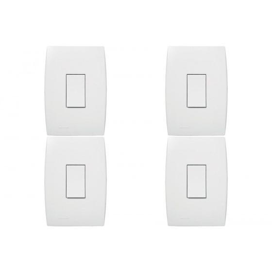 Imagem de Kit C/4 - Conjunto Soprano Ilus 4X2 Branco Com Placa(1Par...