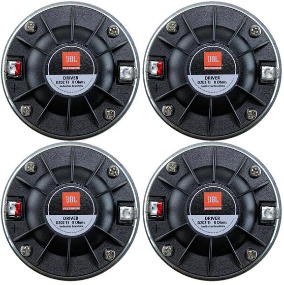 Kit c/ 4 Drivers JBL D202TI Titânio 8 ohms 60Wrms 1 Polegada Menor preço em Kit c/ 4 Drivers JBL D202TI Titânio 8 ohms 60Wrms 1 Polegada