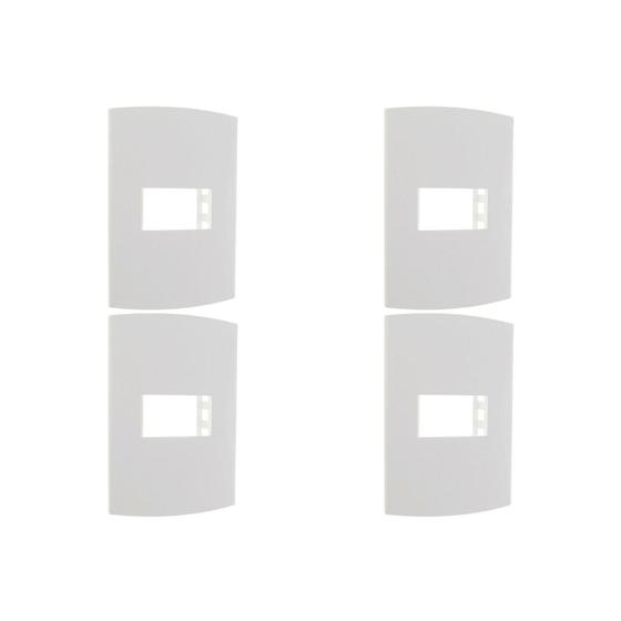 Imagem de Kit C/4 - Espelho Placa Peesa Alfa P1502 4X2 1Modulo Branco