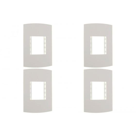 Imagem de Kit C/4 - Espelho Placa Peesa Alfa P1505 4X2 2Modulo Branco