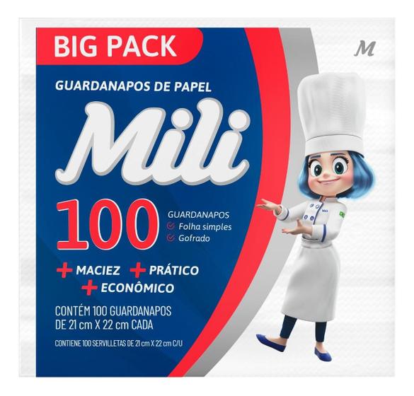 Imagem de Kit c/ 4 Guardanapo Papel Mili Folha Simples c/100