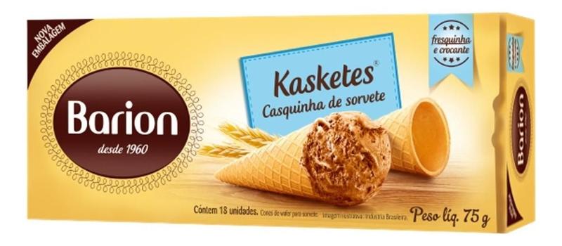 Imagem de Kit c/ 4 Kasketes Casquinha De Sorvete 75g - Barion