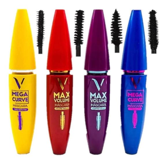 Imagem de Kit c/ 4 Máscara para Cílios 4D Mega Curve Max Volume Vivai