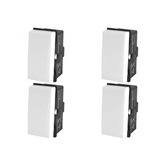 Imagem de Kit C/4 - Modulo Pial Pop Branco 1 Simples 10A Lg010
