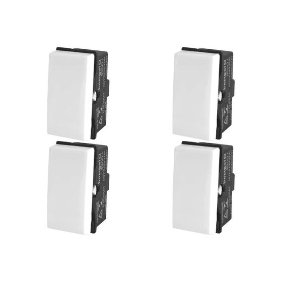 Imagem de Kit C/4 - Modulo Pial Pop Branco 1 Simples 10A Lg010