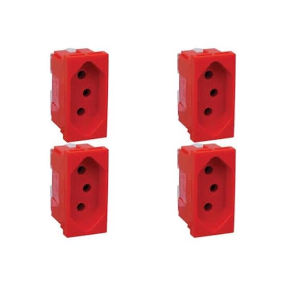 Imagem de Kit C/4 - Modulo Pial Pop Vermelho 1 Tomada 20A Lg03020Vm