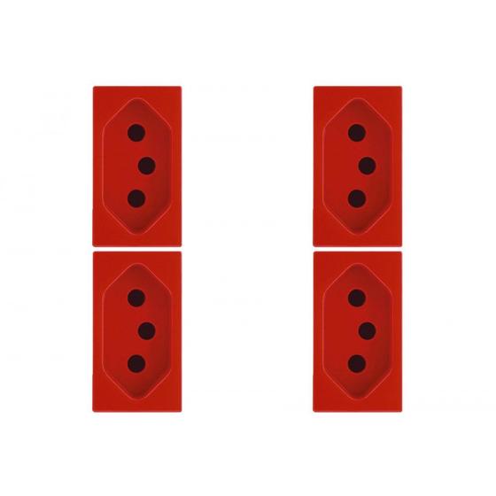 Imagem de Kit C/4 - Modulo Soprano Ilus (Tomada 20A Vermelho)  5Ub9...