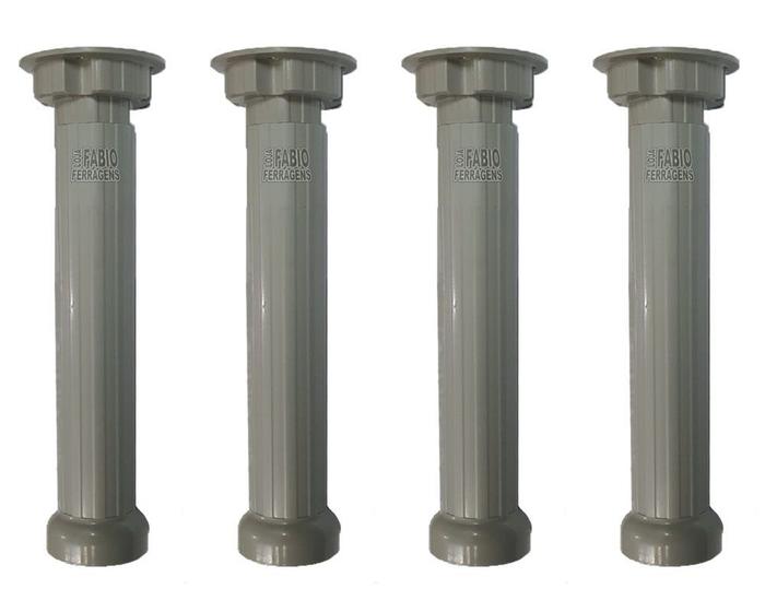 Kit c/ 4 Peças - Pé Infinity Para Moveis 26,4 a 30cm CInza Menor preço em Kit c/ 4 Peças - Pé Infinity Para Moveis 26,4 a 30cm CInza
