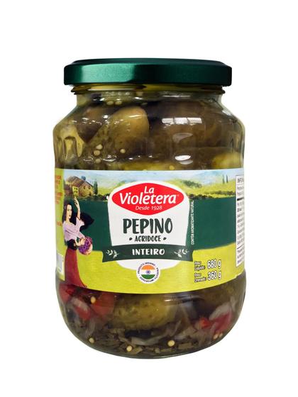 Imagem de Kit c/ 4 Pepino Inteiro La Violetera Conserva Vidro 360g