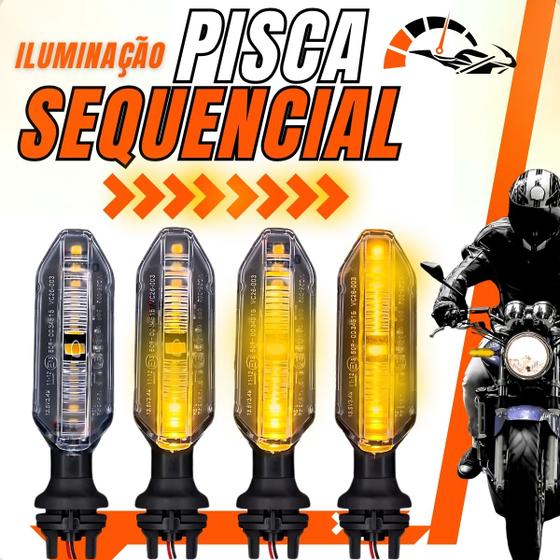 Imagem de Kit C/ 4 Pisca Led Seta Honda Cg Titan 160 Fan Xre Start