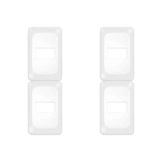 Imagem de Kit C/4 - Placa Pial Pop Branca 4X2 - 1 Modulo Lgp21