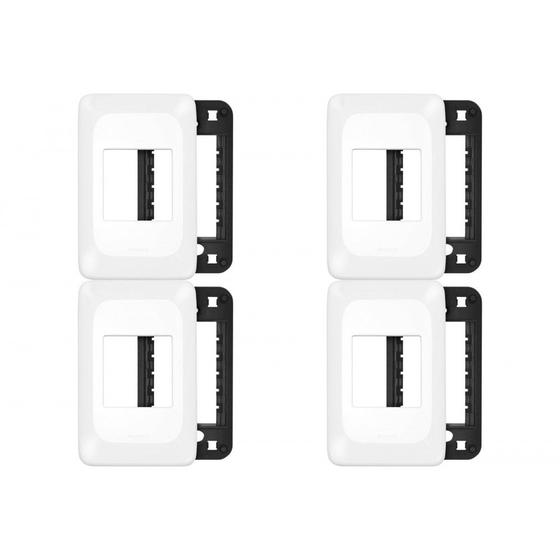 Imagem de Kit C/4 - Placa Pial Pop Branca 4X2(2Modulo Horizontal) L...