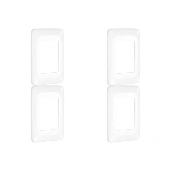Imagem de Kit C/4 - Placa Pial Pop Branca 4X2(3Modulo Horizontal) L...