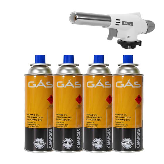Kit C/4 Refil Gás Butano + 1 Maçarico Profissional Regulagem Gourmet Menor preço em Kit C/4 Refil Gás Butano + 1 Maçarico Profissional Regulagem Gourmet