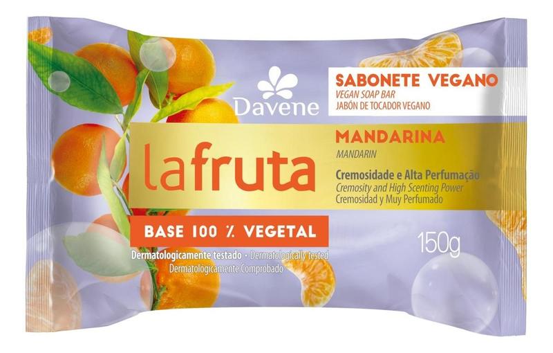 Imagem de Kit c/ 4 Sabao em barra Davene Vegetal Mandarina La Fruta