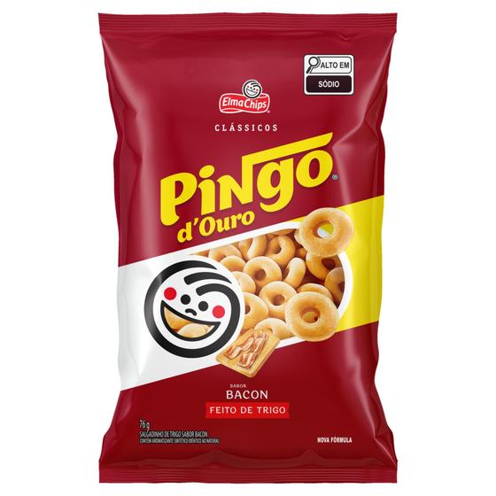 Imagem de Kit c/ 4 Salgadinho de Trigo Elma Chips Pingo d'Ouro bacon
