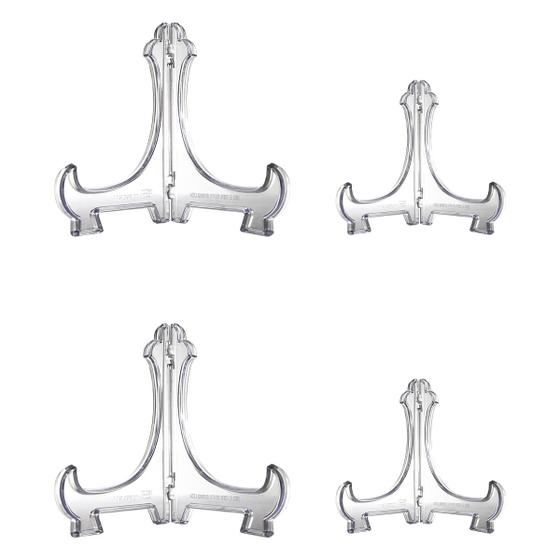 Imagem de Kit C/ 4 Suporte P/ Pratos Azulejos Acrílico 12,5cm e  24cm