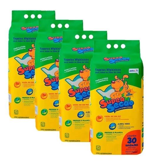 Kit C/4 Tapetes Higiênico 80x60cm Super Secão 30un Petix Menor preço em Kit C/4 Tapetes Higiênico 80x60cm Super Secão 30un Petix