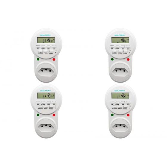 Imagem de Kit C/4 - Timer Digital Qualitronix Bivolt Qtd01