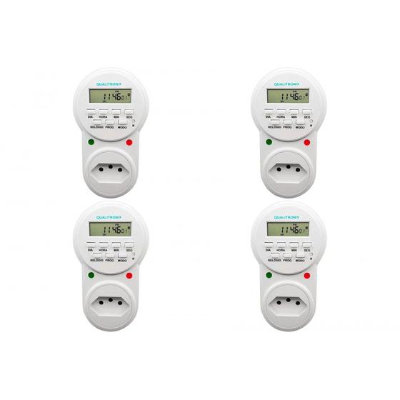 Imagem de Kit C/4 - Timer Digital Qualitronix Bivolt Qtd01