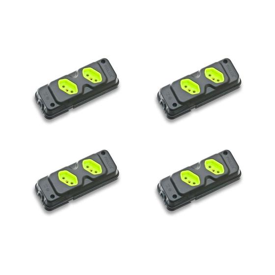 Imagem de Kit C/4 - Tomada Barra Fiolux   Dupla 20A 2 Polos+Terra P...