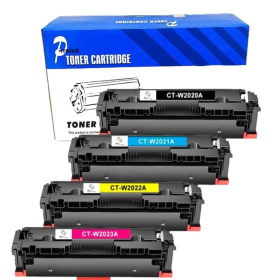 Imagem de Kit C/4 Toner Compatível 414A W2020 W2021 W2022 W2023 p/ Impressora M454DW M479DW M454DN C/ Chip