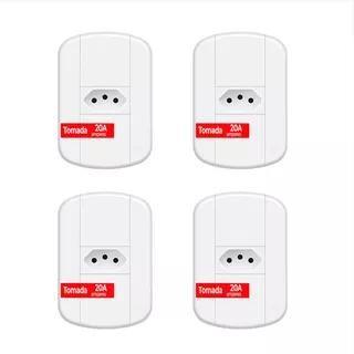 Imagem de Kit C/ 4Conjunto De Tomadas 20a 2p+t 250v Completa Fame Blanc